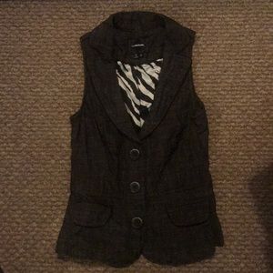 Brown three button vest